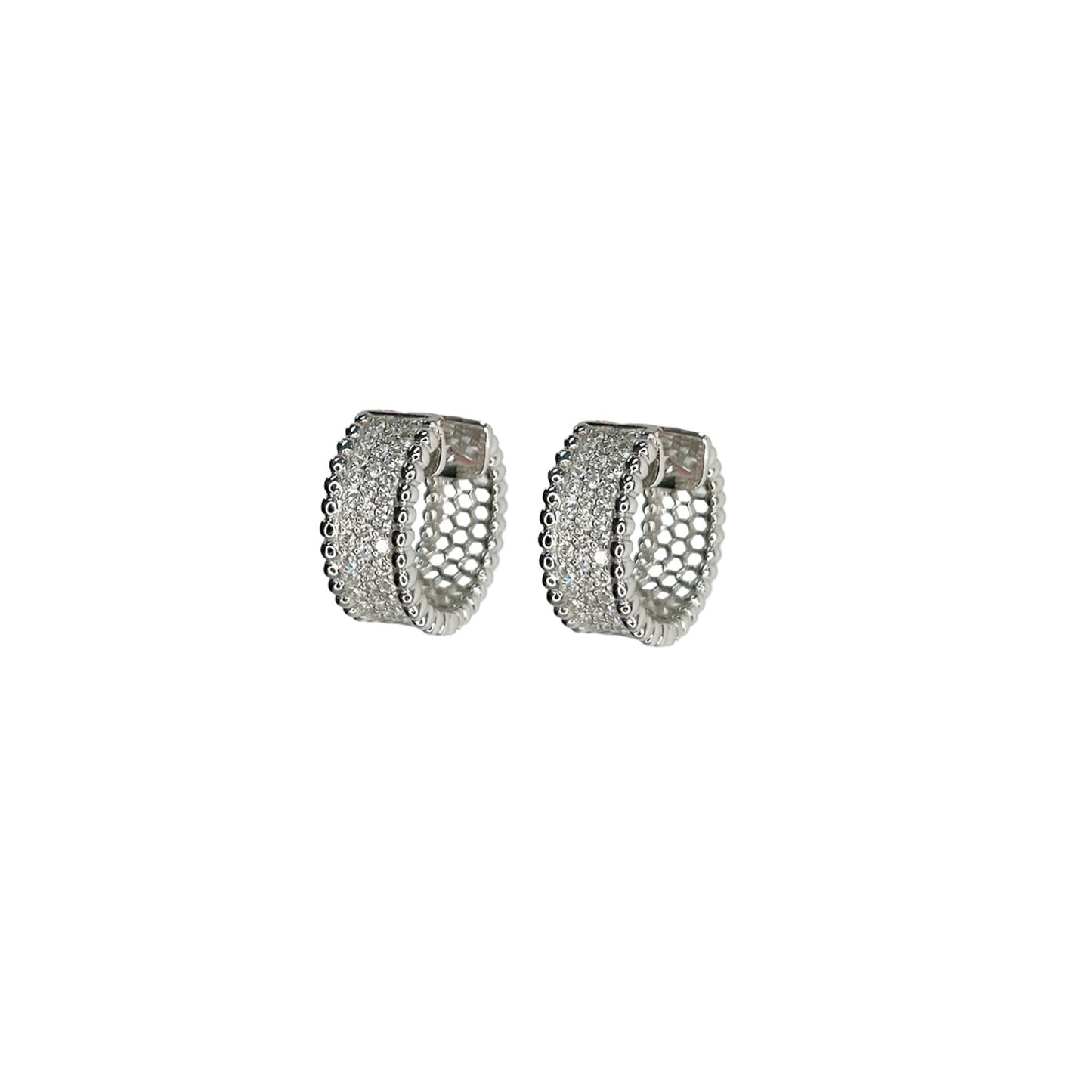 Beaded Diamond Hoops - 1.00 CT