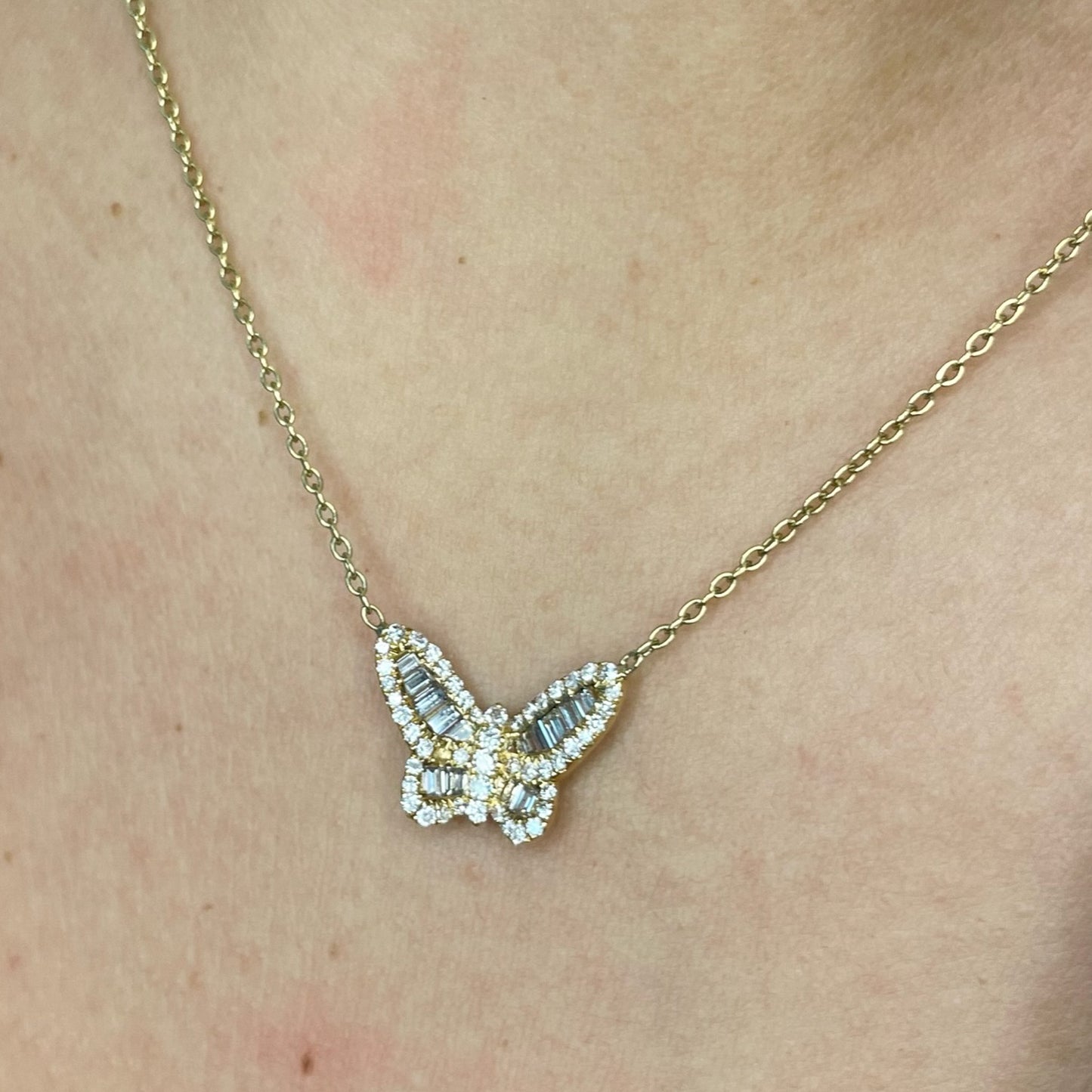 Butterfly Diamond Necklace - 0.89 CT