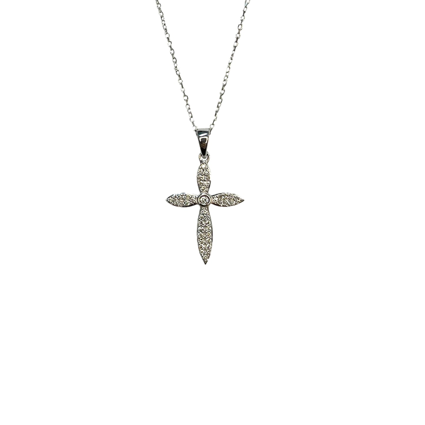 Dainty Diamond Cross Necklace - 0.16 CT