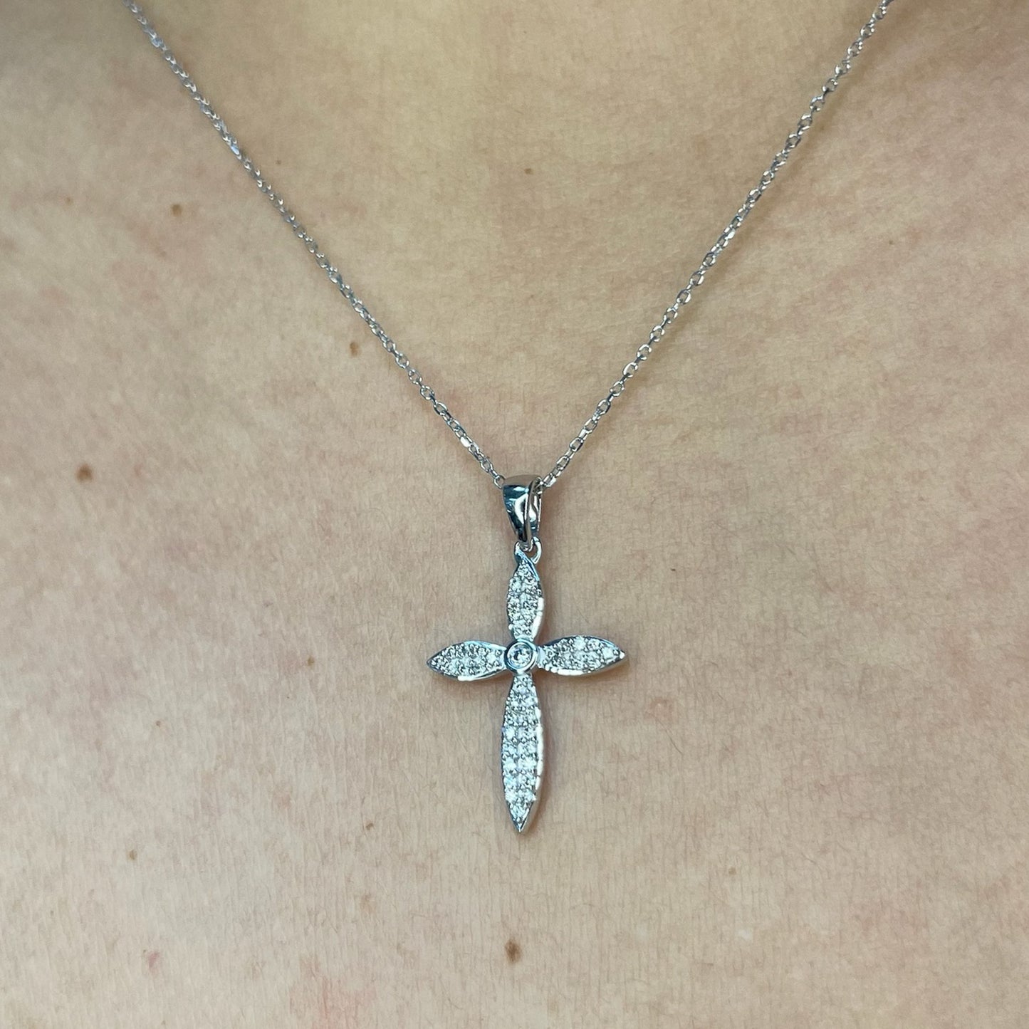 Dainty Diamond Cross Necklace - 0.16 CT