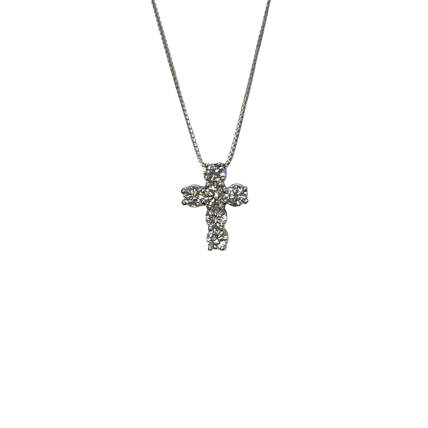 Lab Diamond Cross Necklace - 1.48 CT