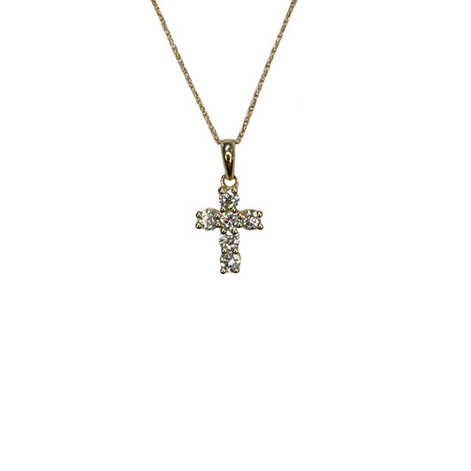 Small Diamond Cross Necklace - 0.35 CT