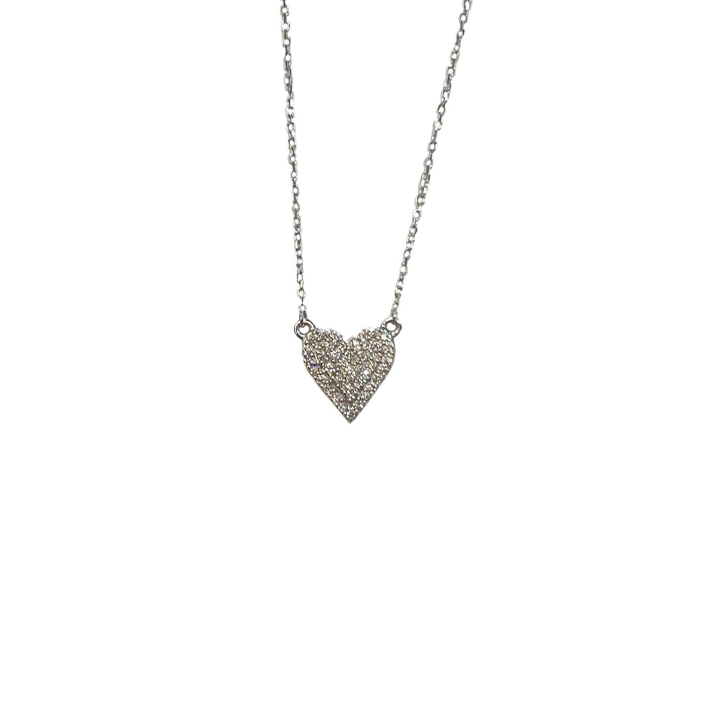 Pave Heart Necklace - 0.18 CT