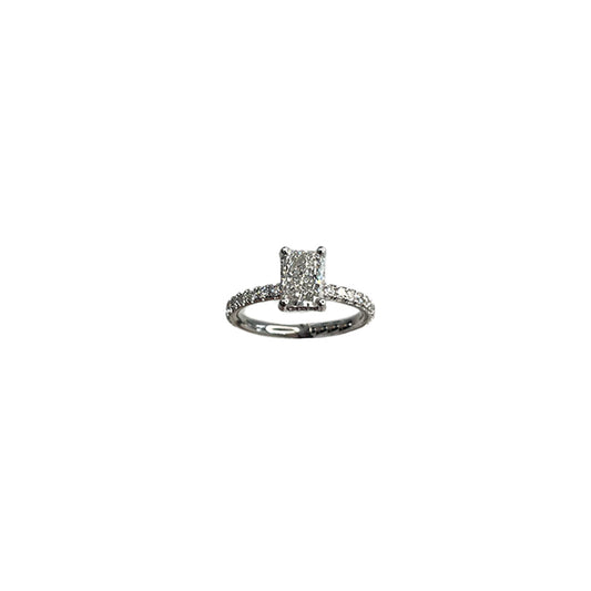 Radiant Cut Hidden Halo Engagement Ring - 1.69 CT