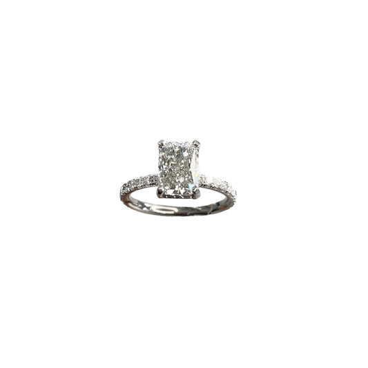 Radiant Cut Hidden Halo Engagement Ring - 2.75 CT