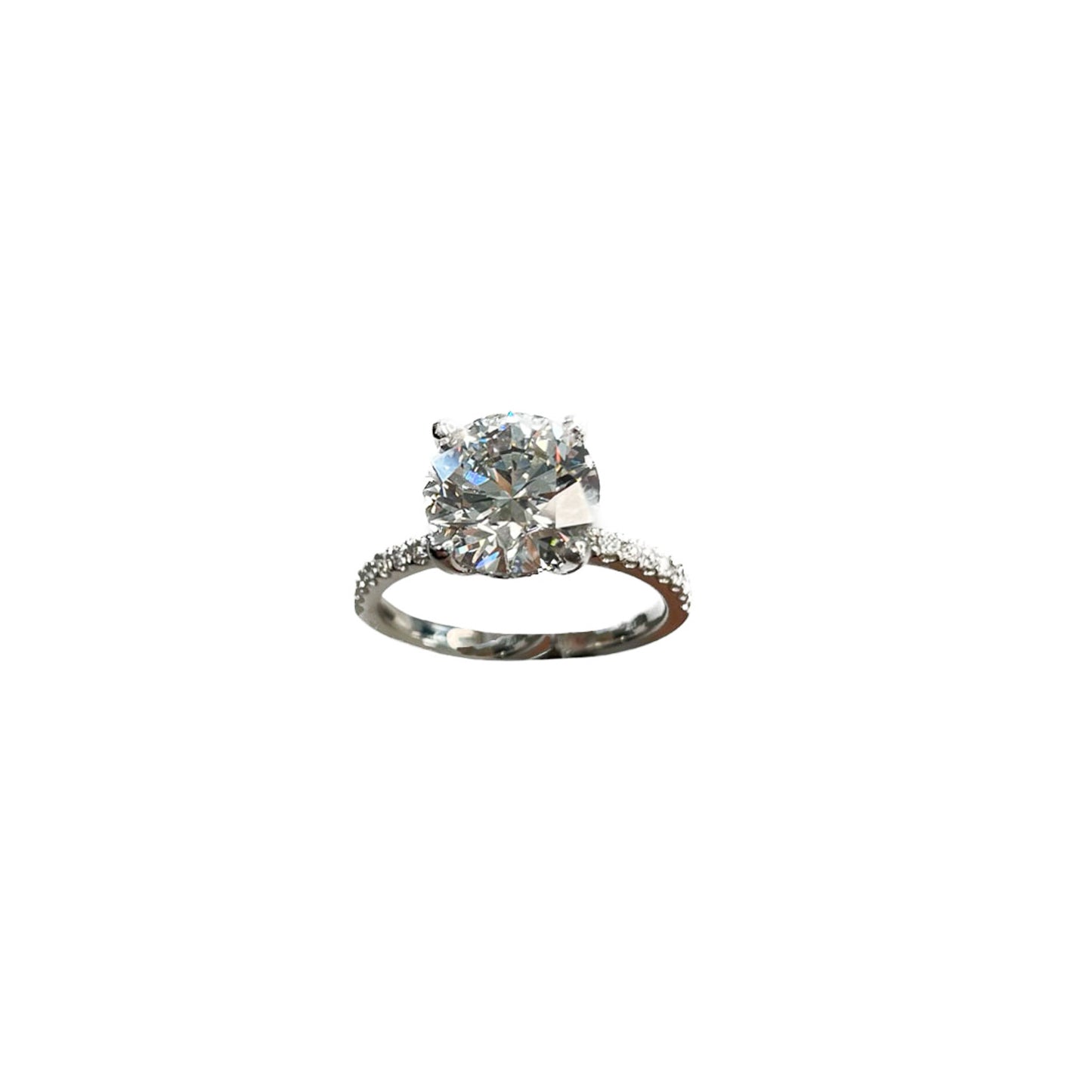 Round Hidden Halo Engagement Ring - 3.80 CT