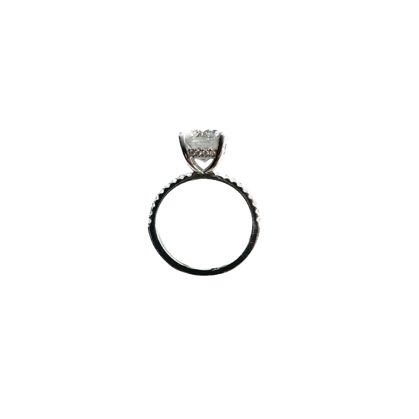 Round Hidden Halo Engagement Ring - 3.80 CT
