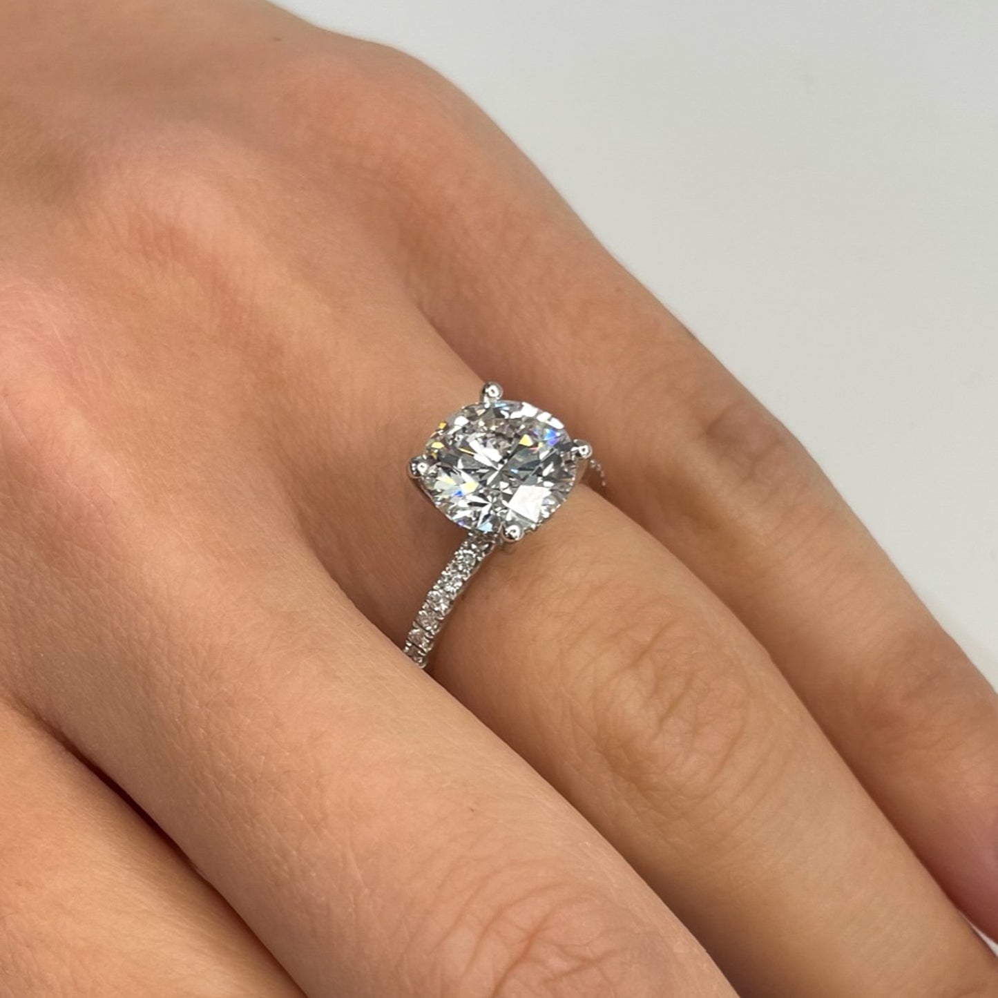 Round Hidden Halo Engagement Ring - 3.80 CT