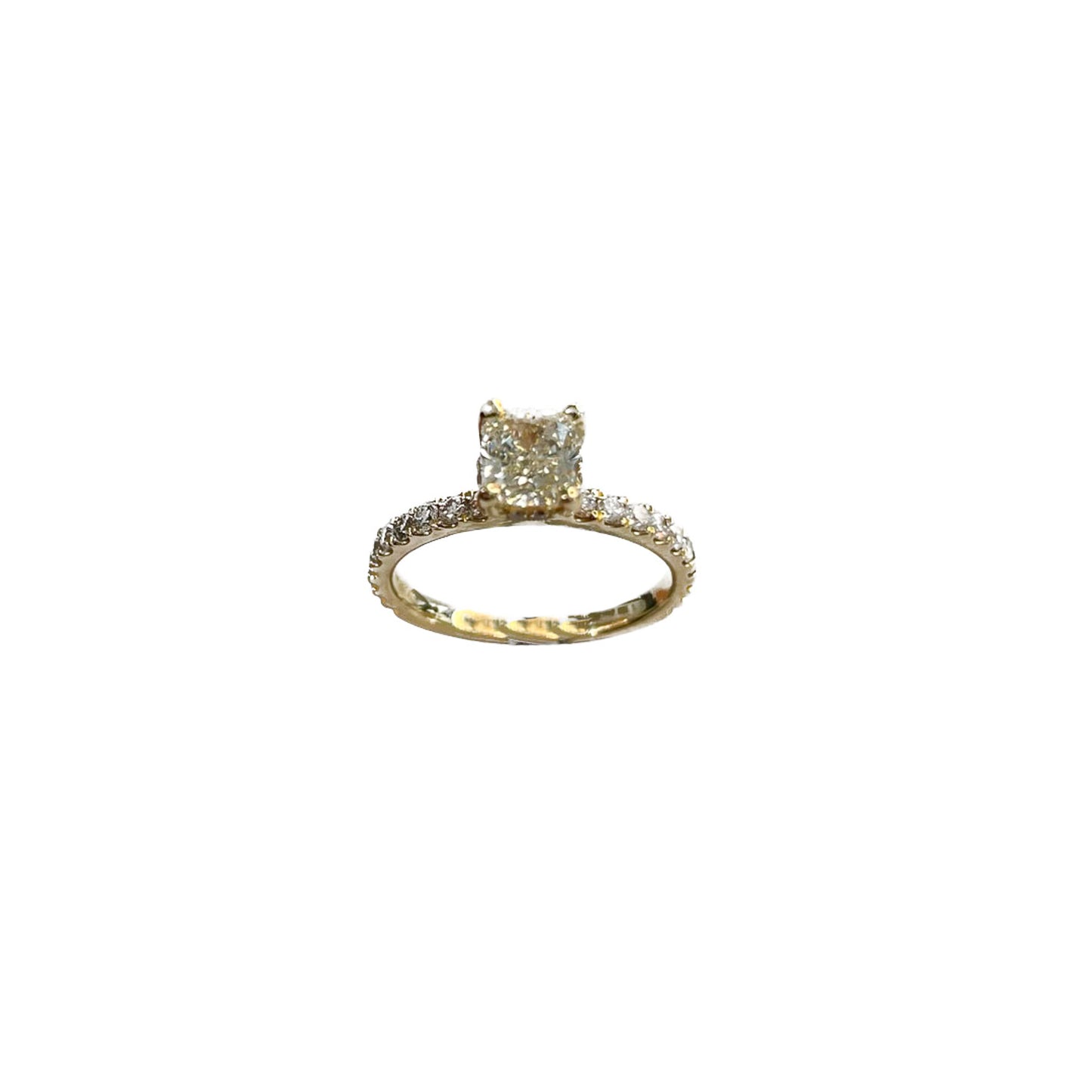 Cushion Cut Hidden Halo Engagement Ring - 1.67 CT