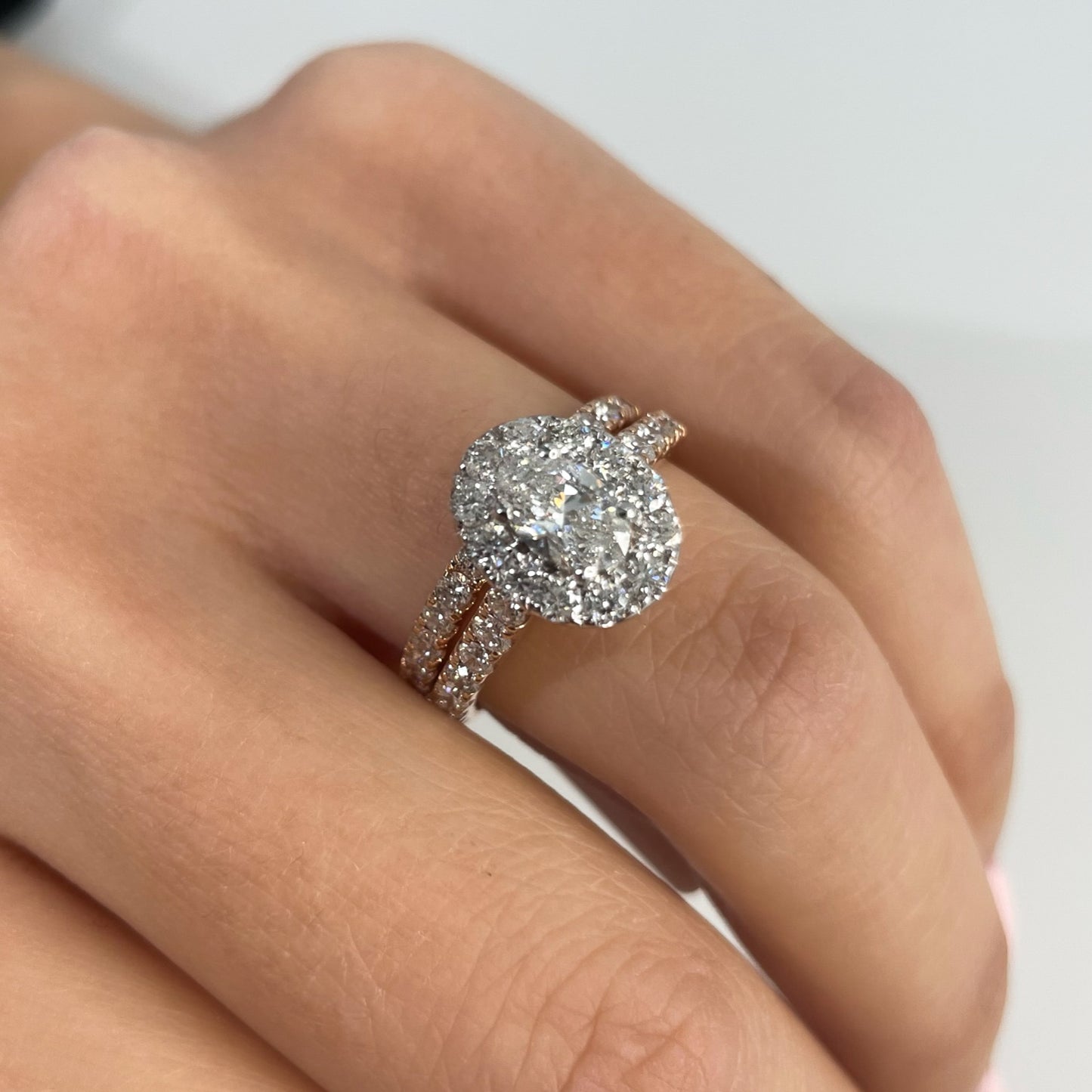 Oval Cut Halo Engagement Ring - 2.02 CT