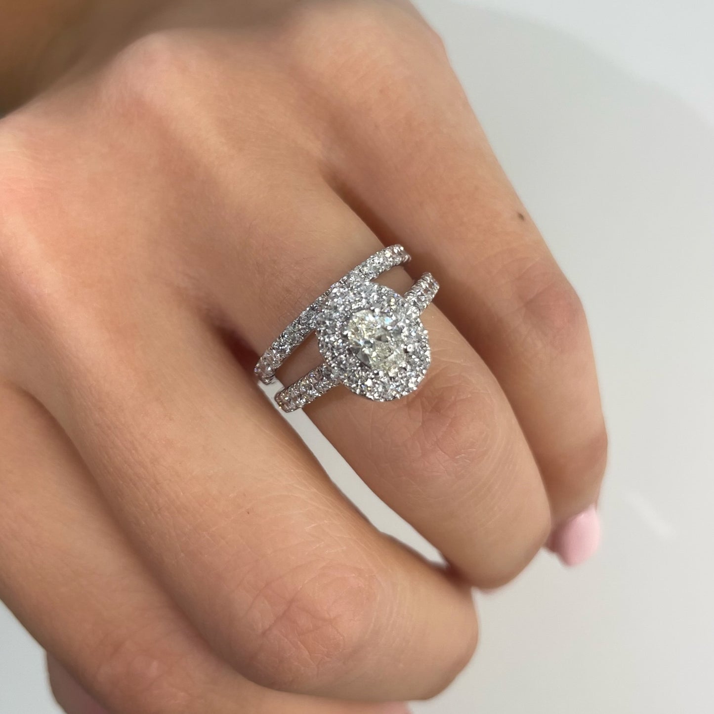 Oval Cut Halo Engagement Ring - 2.02 CT