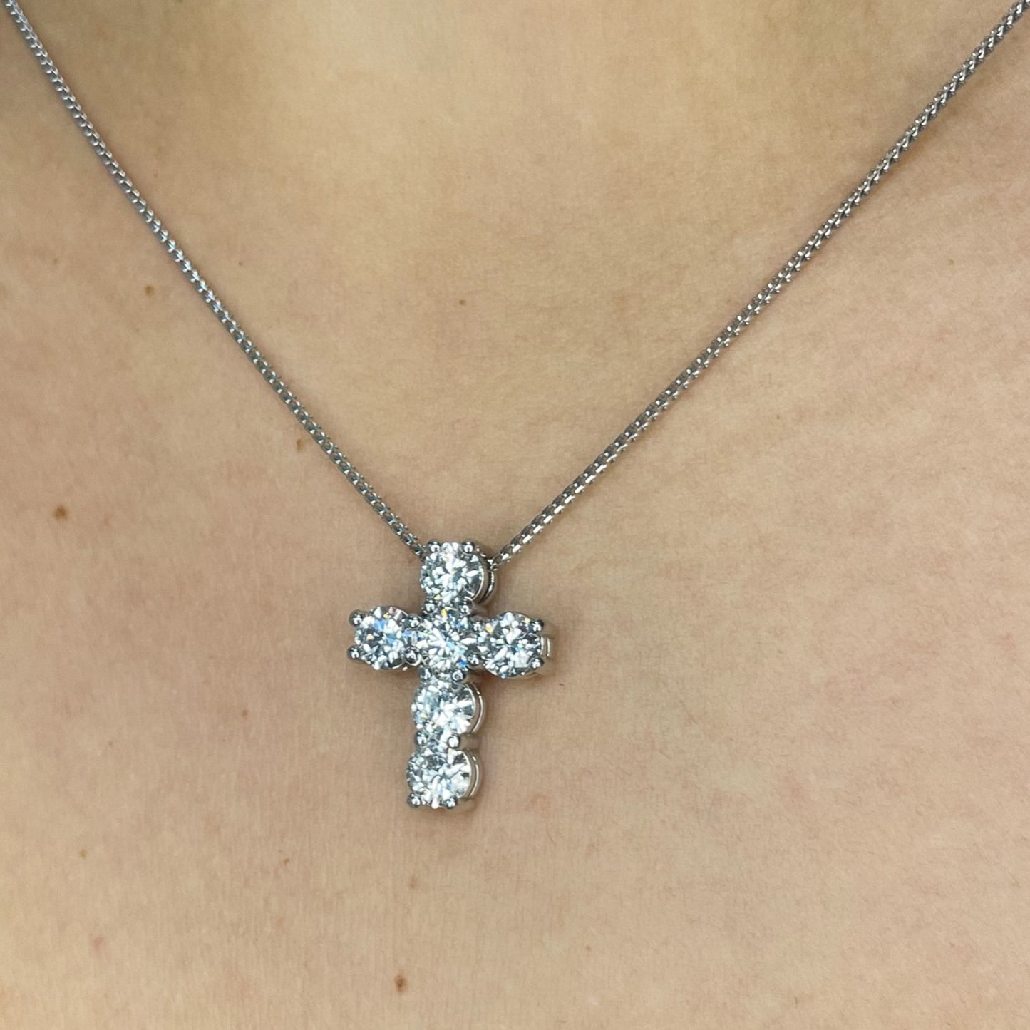 Lab Diamond Cross Necklace - 3.00 CT