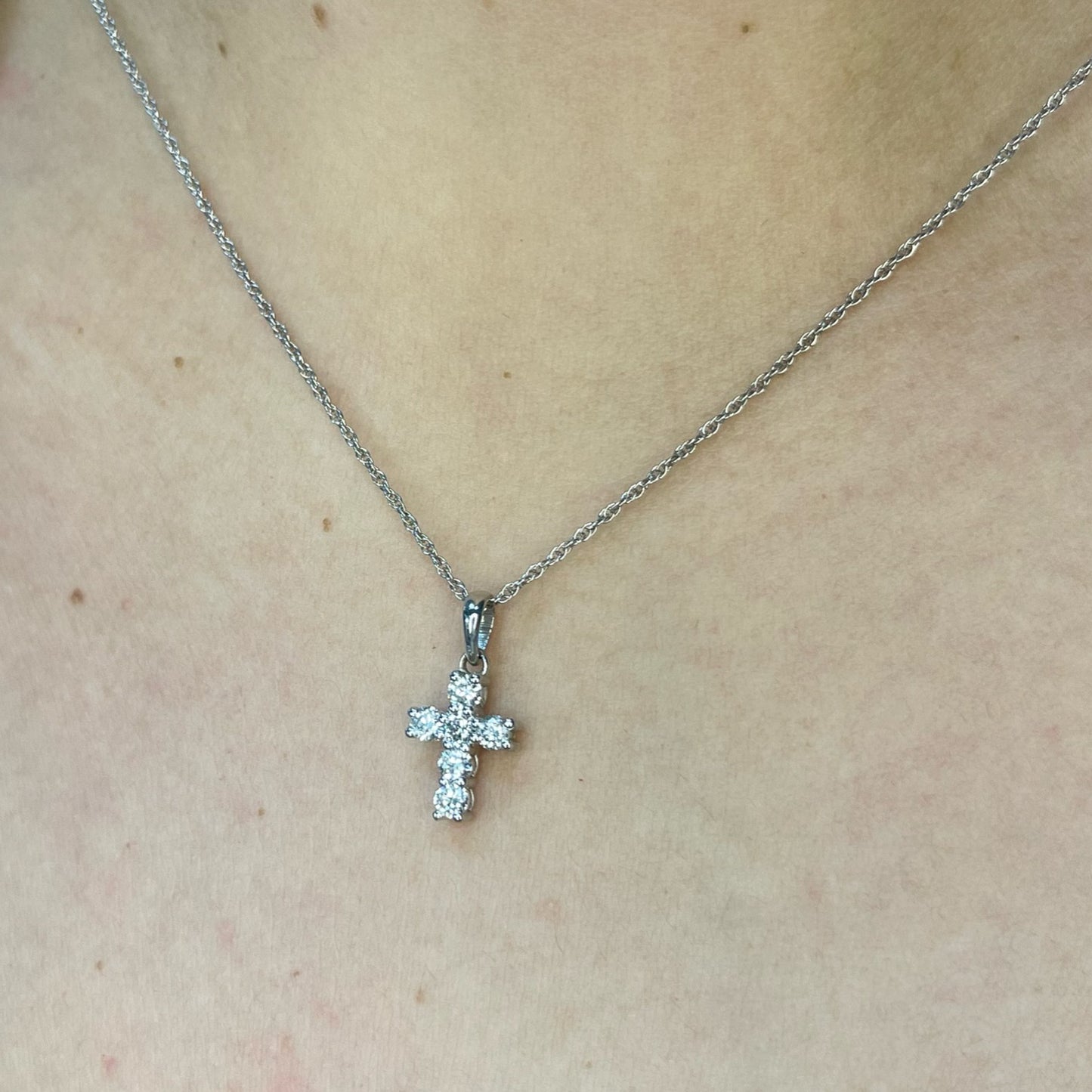 Small Diamond Cross Necklace - 0.35 CT