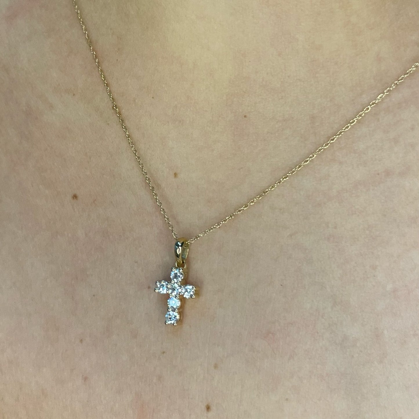 Small Diamond Cross Necklace - 0.35 CT