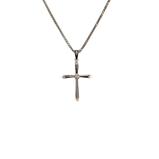 Simple Cross Necklace - 0.10 CT