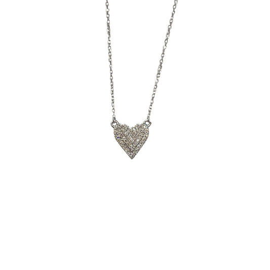 Pave Heart Necklace - 0.18 CT