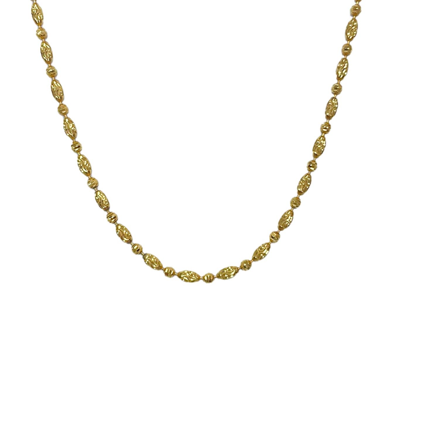 Yellow Gold Beaded Necklace